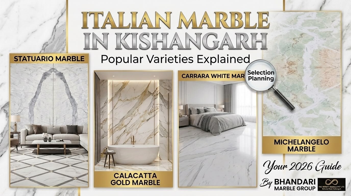 You are currently viewing Italian Marble in Kishangarh: Statuario, Calacatta Gold, Carrara and Michelangelo Marble