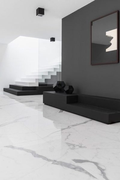 luxurious white marble